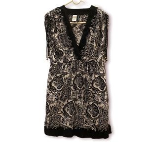 Ralph Lauren Women's Black White Cover-Up Shirtdress Sz M